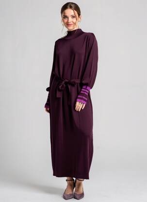 Robe longue manches longues manches longues violet CHLOÉ STORA femme