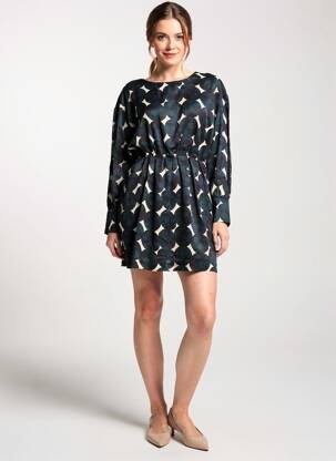Robe courte fermeture zippée au dos manches longues noir CHLOÉ STORA femme