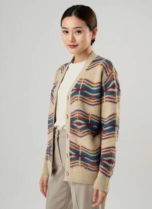 Gilet manches longues fermeture boutonnée sur le devant beige HOWLIN femme