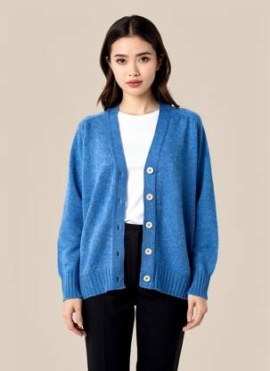 Gilet manches longues coupe cintrée bleu HOWLIN femme