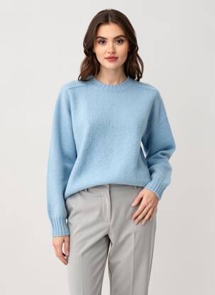 Pull coupe droite manches longues bleu HOWLIN femme