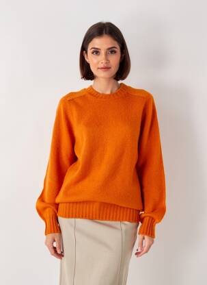 Pull coupe droite manches longues orange HOWLIN femme