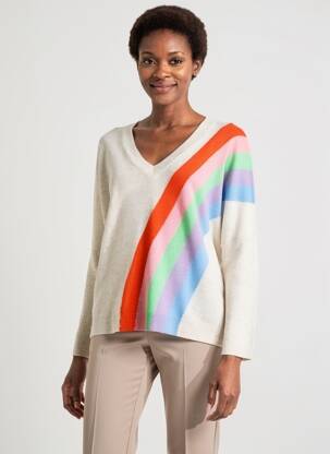Pull coupe droite manches longues beige ABSOLUT CASHMERE femme