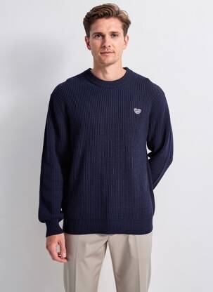 Pull stretch manches longues bleu MAISON LABICHE homme