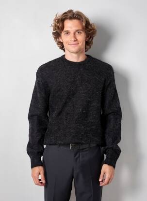 Pull stretch manches longues noir AMERICAN VINTAGE homme