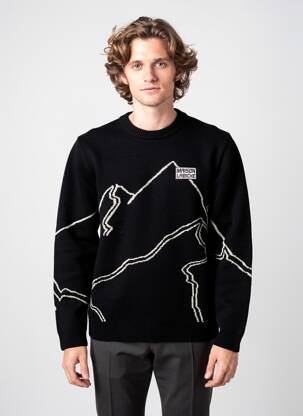 Pull stretch manches longues noir MAISON LABICHE homme
