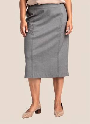Jupe mi-longue coupe droite gris GRIFFON femme