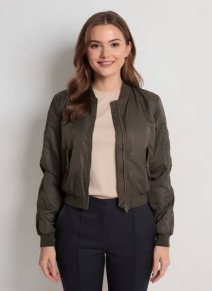 Blouson col col montant vert TEDDY SMITH femme