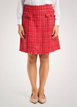 Jupe courte tissage tweed rouge EMME M femme
