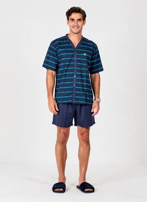 Pyjashort stretch bleu MASSANA homme