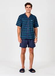 Pyjashort stretch bleu MASSANA homme