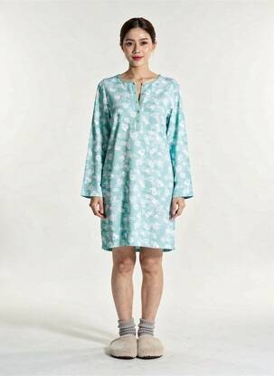 Chemise de nuit stretch bleu MASSANA femme