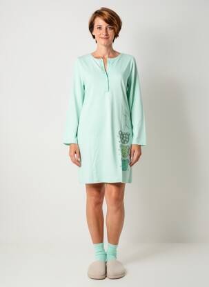 Chemise de nuit imprimé rayures vert MASSANA femme