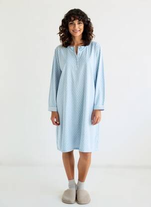 Chemise de nuit imprimé pois bleu MASSANA femme