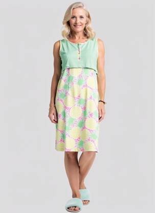 Chemise de nuit stretch vert MASSANA femme