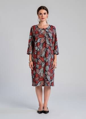 Robe mi-longue manches longues manches longues noir DAMART femme