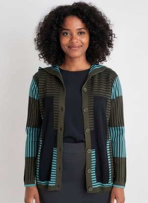 Gilet manches longues maille souple et aérée vert SHEEGO femme