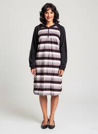 Robe mi-longue manches longues manches longues noir SHEEGO femme