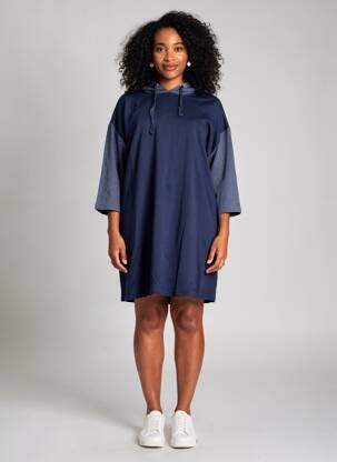 Robe courte manches 3/4 manches 3/4 bleu SHEEGO femme