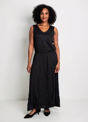 Robe longue sans manche sans manche noir SHEEGO femme