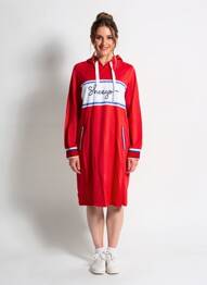 Robe mi-longue manches longues manches longues rouge SHEEGO femme