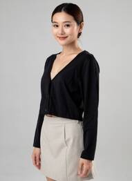 Gilet manches longues stretch noir SHEEGO femme