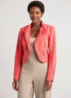 Veste casual col rond rose MORGAN femme