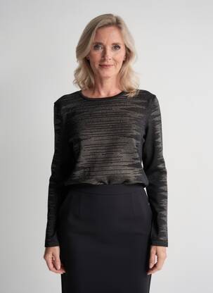 Top manches longues manches longues noir GUY DUBOUIS femme