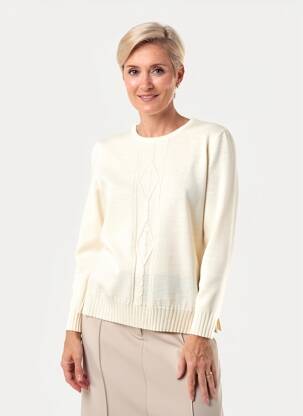 Pull stretch manches longues beige FRANCE RIVOIRE femme