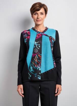 Pull coupe cintrée manches longues noir FRANCE RIVOIRE femme