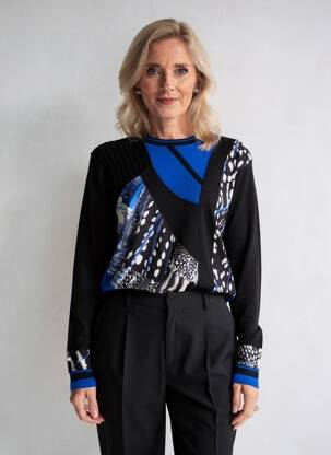 Pull stretch manches longues noir GUY DUBOUIS femme