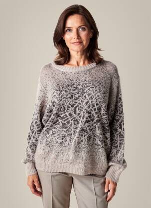 Pull resserrée sur le bas manches longues marron GUY DUBOUIS femme