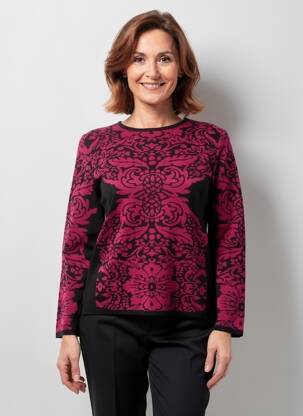 Pull coupe cintrée manches longues rose GUY DUBOUIS femme