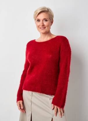 Pull stretch manches longues rouge GUY DUBOUIS femme