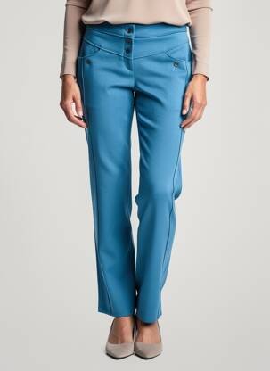 Pantalon slim taille élastique taille normale bleu GUY DUBOUIS femme