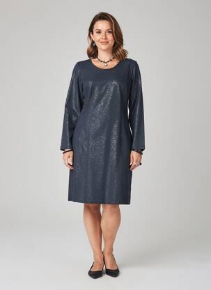 Robe mi-longue manches longues manches longues bleu MERI & ESCA femme
