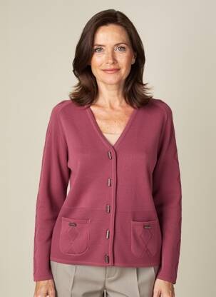 Gilet manches longues coupe cintrée violet PAUPORTÉ femme