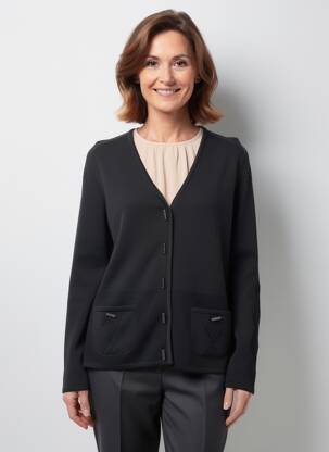 Gilet manches longues coupe cintrée noir PAUPORTÉ femme