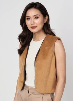 Gilet sans manche coupe cintrée marron MERI & ESCA femme