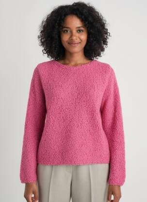 Pull coupe cintrée manches longues rose IMPREVU femme