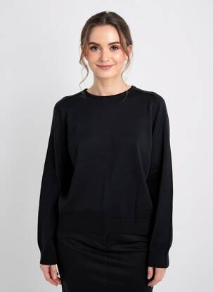 Pull coupe droite manches longues noir ESCORPION femme