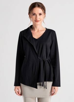 Pull coupe cintrée manches longues noir KEDZIOREK femme