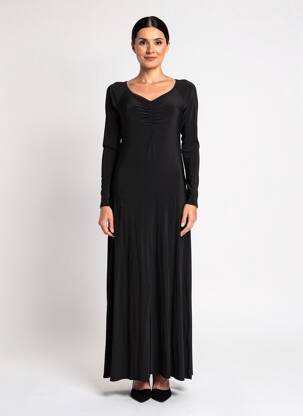Robe longue manches longues manches longues noir PIAZZA SEMPIONE femme