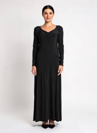 Robe longue manches longues manches longues noir PIAZZA SEMPIONE femme