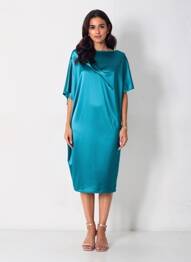 Robe mi-longue manches courtes manches courtes bleu GIANLUCA CAPANNOLO femme