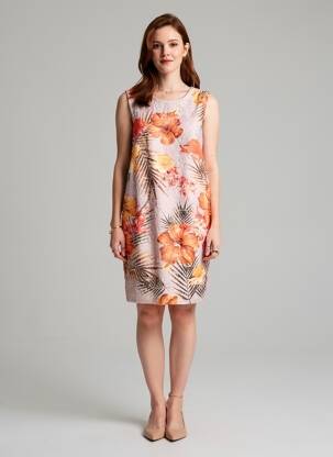 Robe courte sans manche sans manche beige MSGM femme