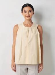 Top col carré sans manche beige JIL SANDER femme