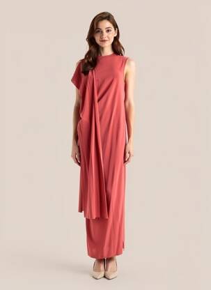 Robe longue sans manche sans manche rose GIANLUCA CAPANNOLO femme