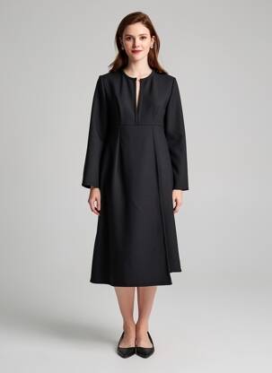 Robe mi-longue manches longues manches longues noir GIANLUCA CAPANNOLO femme