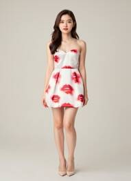 Robe courte sans manche sans manche rouge MSGM femme